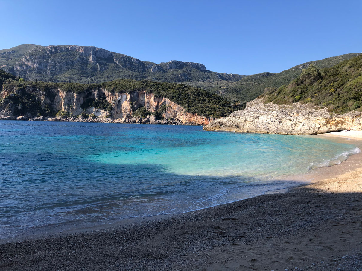 Rovinia beach Ροβινιά mykerkyra.com Marilia Makri